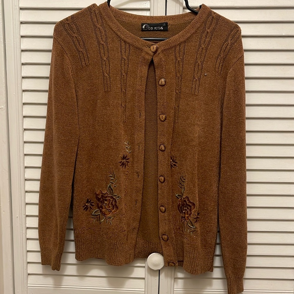 vintage embroidered grandma cardigan